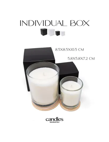 Vela aromática en caja individual negra, dos tamaños