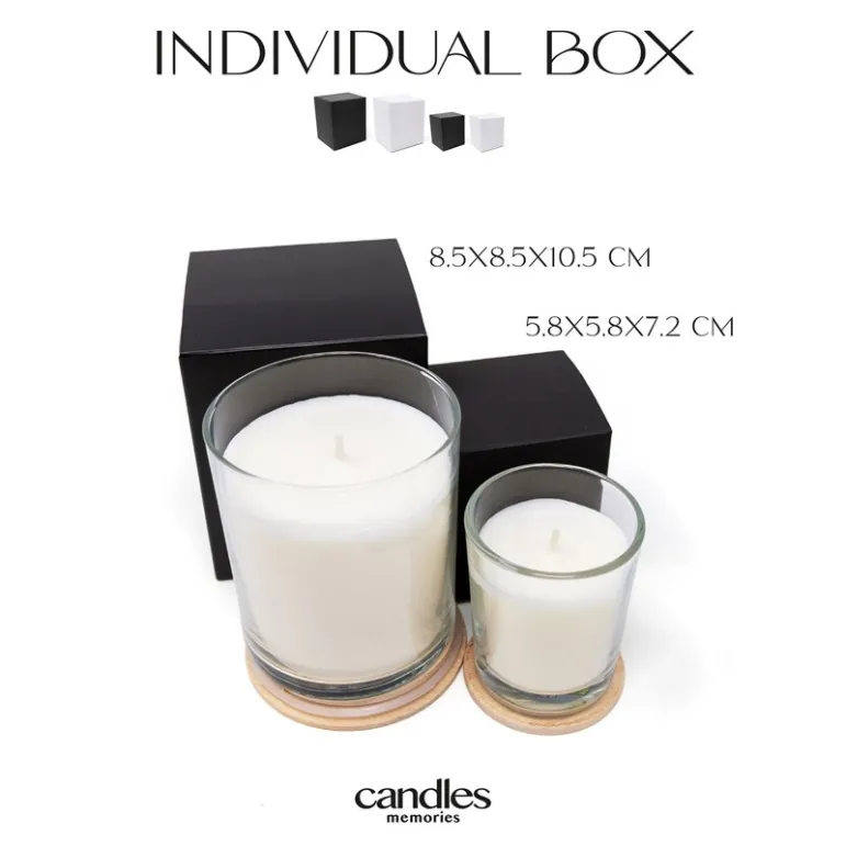 Vela aromática en caja individual negra, dos tamaños