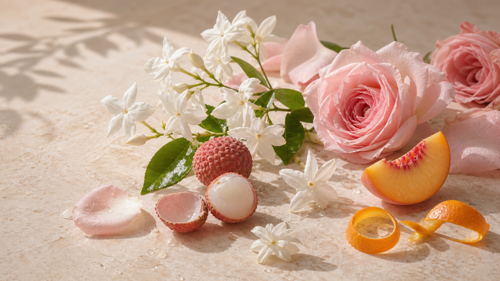 Ilustración jazmín, rosa y naranja.